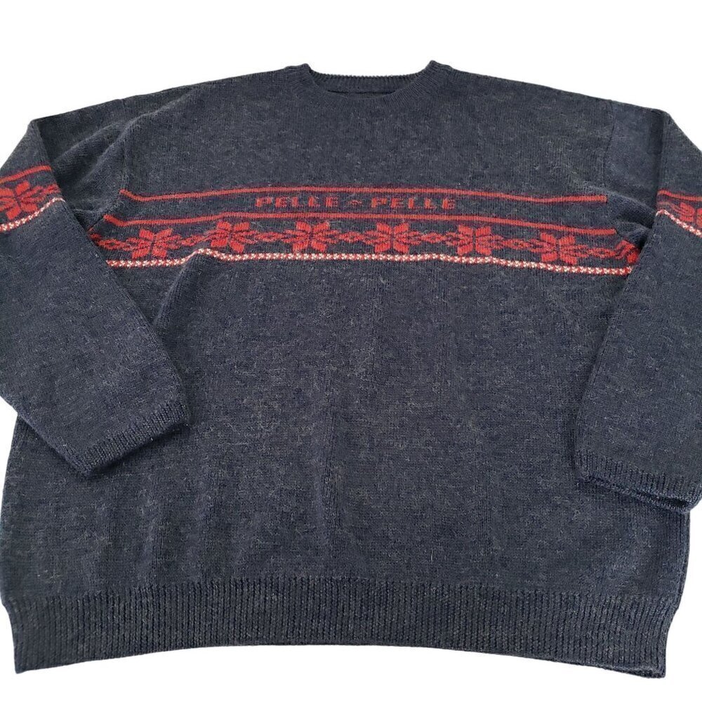 Vintage Pelle Pelle Wool Blend Sweater Streetwear Fair Isle Pullover Mens Sz XL